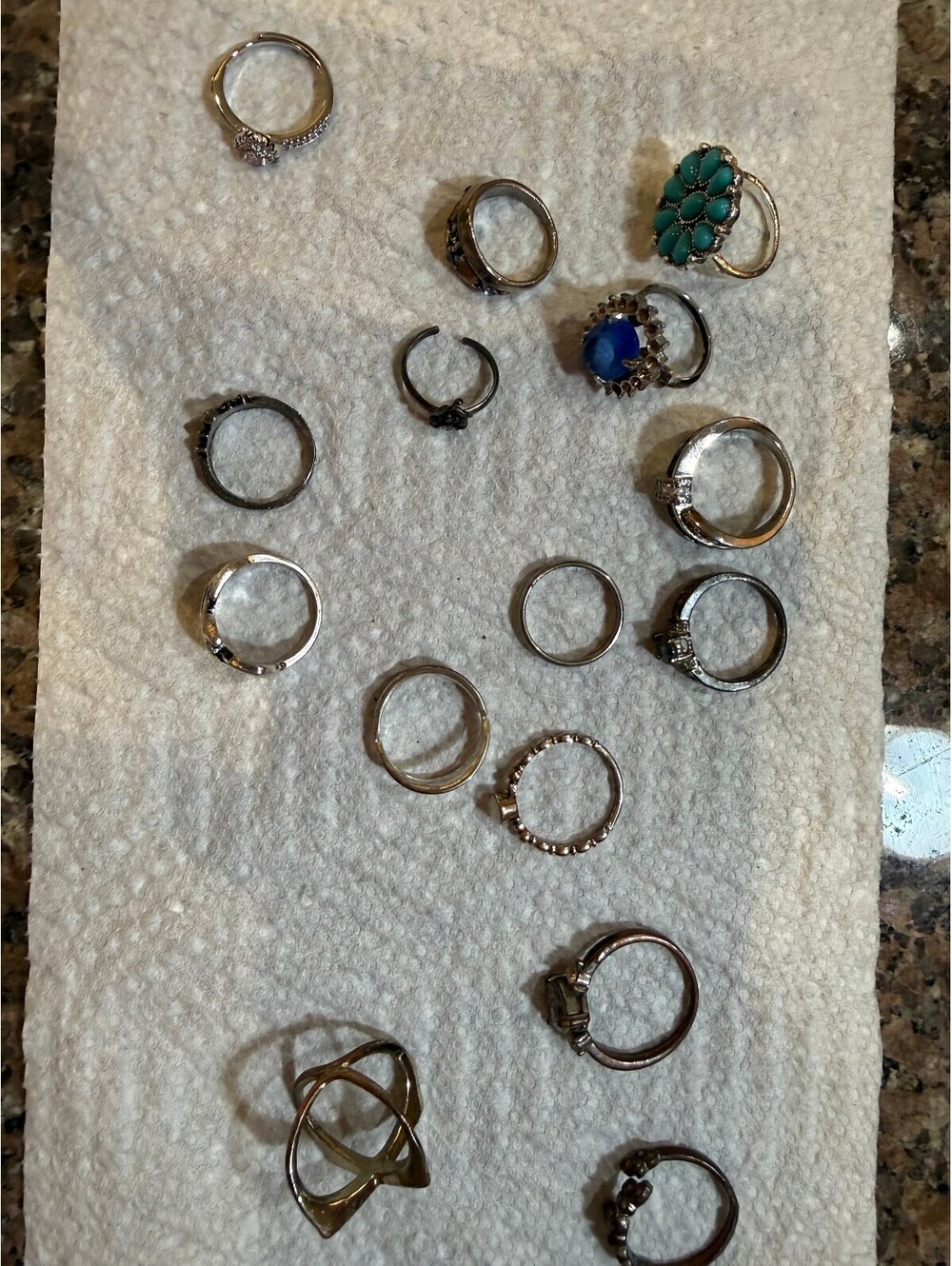 Vintage Mixed Metal Rings Collection with Gemstone Accents